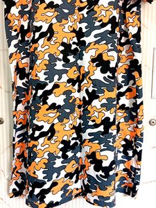 New Streachable Night Dress Orange Grey Black