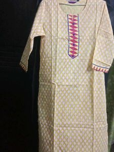 Srishti Yellow Printed Kurta - Size M