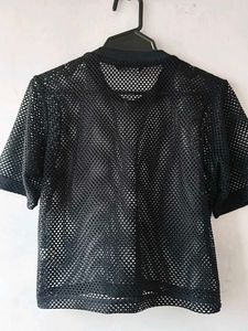 Zudio Black Mesh Top