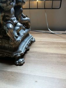 antique Silver plated cast metal angels lamp Base