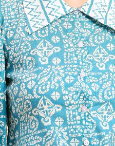 Patterned Blue Shirt
