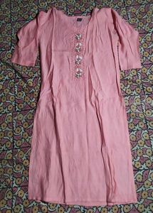 Pink Embellished Kurta