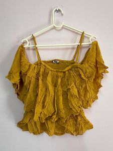 Ruffled Yellow Top
