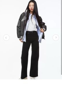 H&amp;M Black High Waist Wide Leg Jeans