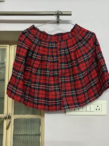Red Plaid Mini Skirt