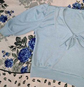 Blue Women Crop Top