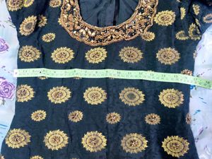 Party Wear Pattiyala Black &amp; Golden Tybe