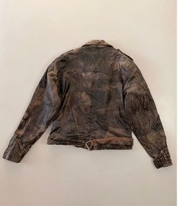 Vintage Brown Leather Biker Jacket