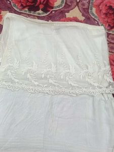 Elegant White Embroidered Skirt
