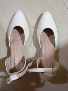 Cindrella Princess White Block Heels
