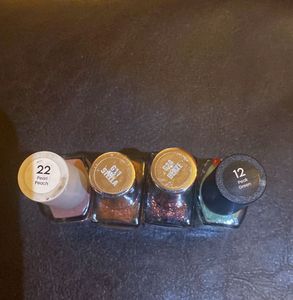 Miniso And W Nail Polish Bundle - 4 Unique Colors!