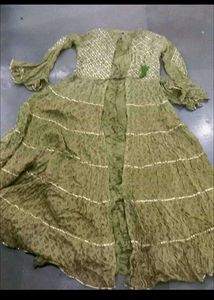 Olive Green Embroidered Dress