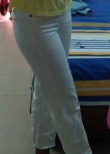 White Straight Cut Jeans