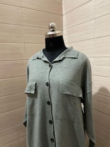 ZARA Oversized Button-Down Shirt Dress