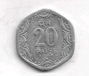20 Paise Silver Colour