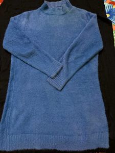 Blue Fuzzy Knit Top