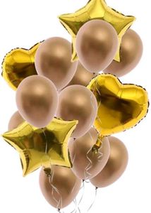 10 Foil Golden  Heart Balloon