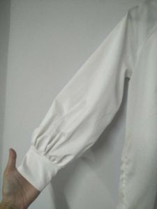 Elbow-length Balloon Sleeve Blouse