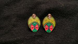 Elegant Golden Oxidized Designer Studs