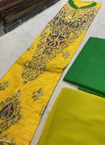 Haldi Look Spl Best Offer Green Bottom Soft Duppta