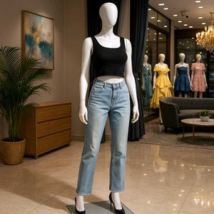 Light Wash Straight Leg Jeans
