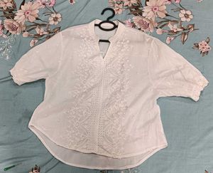 White Embroidered Blouse