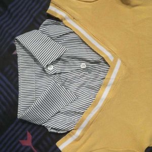Yellow merge shirt with top
