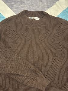 Zara Brown Knit Sweater
