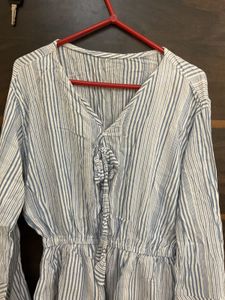 Striped Tie-Neck Top