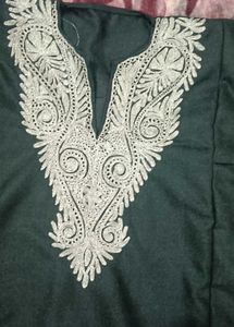 Green tilla work kurta