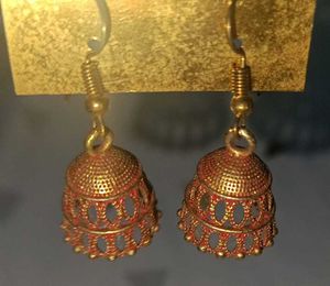 Stunning Gold &amp; Red Ethnic Drop Earrings