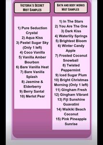 (Any 5) 10ml Decants Of Victoria&#39;s Secret Mists