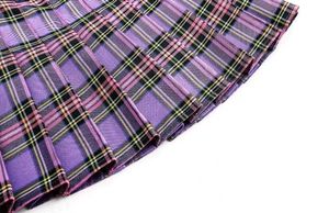 Purple Plaid Korean Skirt