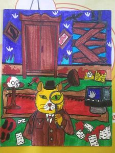 Detective Cat Art Murder Mystery🤫