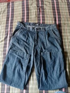 Vintage Pleated Blue Pants