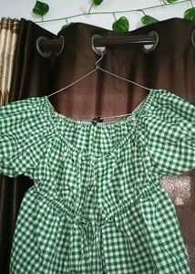 Green Checkered Top