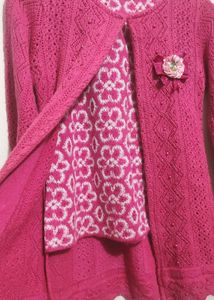 Rose Color Winter Sweater For Girl 8- 9 Year