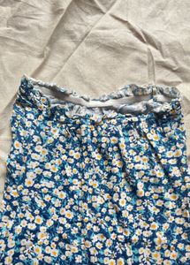 Blue Floral Printed Short Dress