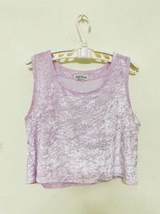 Made In USA 🇺🇸 Velvet Lavender Crop Top
