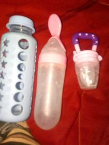 Baby Glass  Bottle &amp; Feeder Set