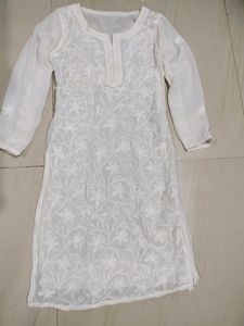 White Transparent Chikankari Kurti