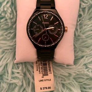 Fossil Women’s Black Chronograph Watch
