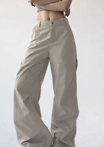 Trendy Beige Baggy Pants