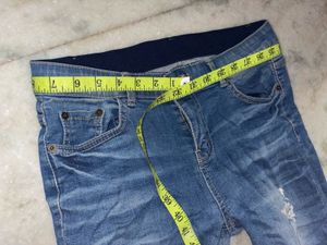 Distressed Blue Jeans