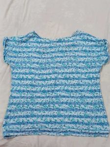 Striped Green And  Blue T-Shirt