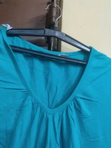 Teal V-Neck Top