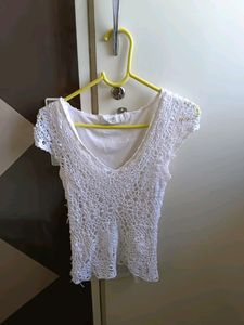 White Knitted Top