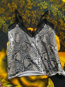 Y2K Snake Print Top