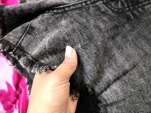 Charcoal Denim Shorts