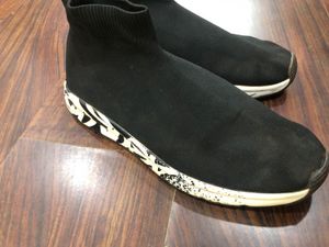 ZARA Black Knit Sneakers UK8
